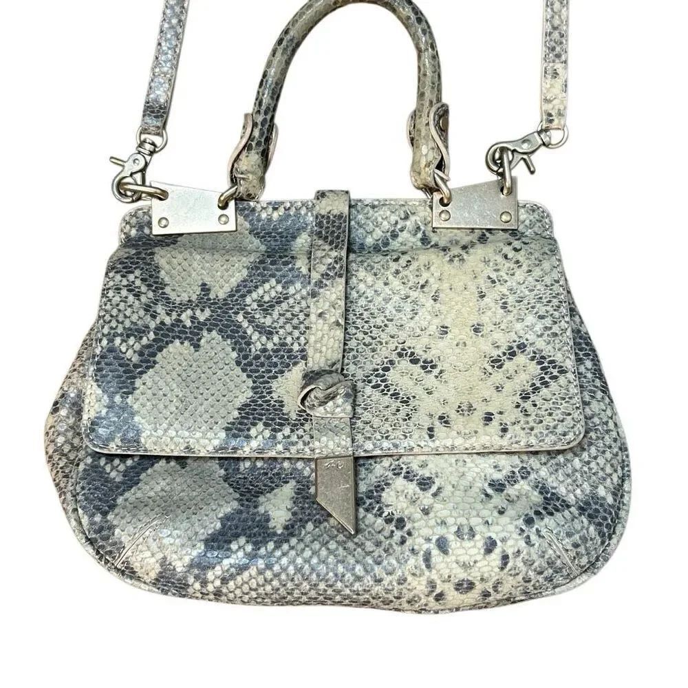 Foley + Corinna Dione Pink Python Saddle Bag Convertible Crossbody Handbag